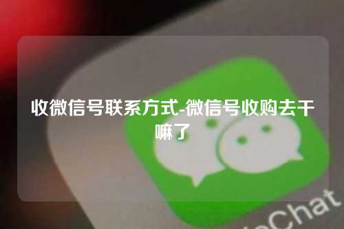 收微信号联系方式-微信号收购去干嘛了