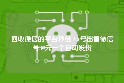 回收微信的平台秒结-VX号出售微信号30元一个自动发货