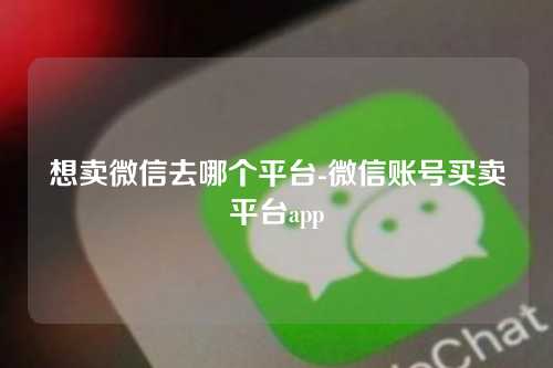 想卖微信去哪个平台-微信账号买卖平台app